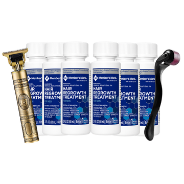 Minoxidil Member’s Mark 5% 6 meses +Dermaroller y Trimmer T9/T10