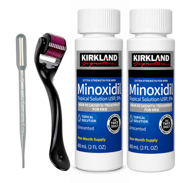 Minoxidil Kirkland 5% 120ml 2 Meses + Dermaroller Titanio y gotario gratis