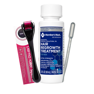 Minoxidil Member’s Mark 5% 1 mes + dermaroller estuche +gotario
