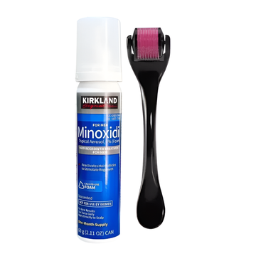 Minoxidil Kirkland 5% Espuma 1 Mes de Tratamiento + Dermaroller Titanio