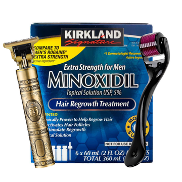Minoxidil Kirkland 5% 6 Meses+Dermaroller y Trimmer T9/T10