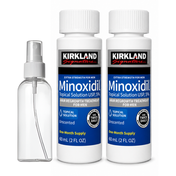 Minoxidil Kirkland 5% 120ml 2 Meses de Tratamiento + atomizador gratis