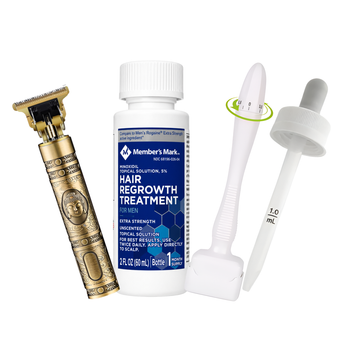 Minoxidil Member's Mark 5% 1 mes + Dermaroller ajustable 0.5mm a 3 mm y Máquina Trimmer T9/T10