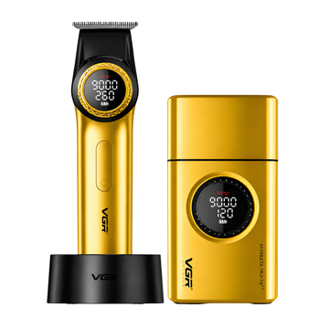 Vgr Profesional Trimmer V-977 + Afeitadora V-377 Gold