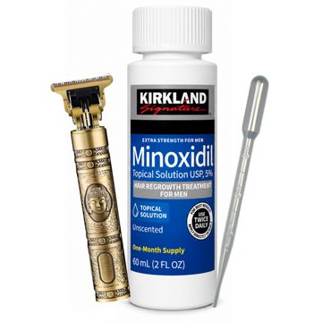 Minoxidil Kirkland 5% 1 Mes + Máquina Trimmer T9/T10 y gotario gratis