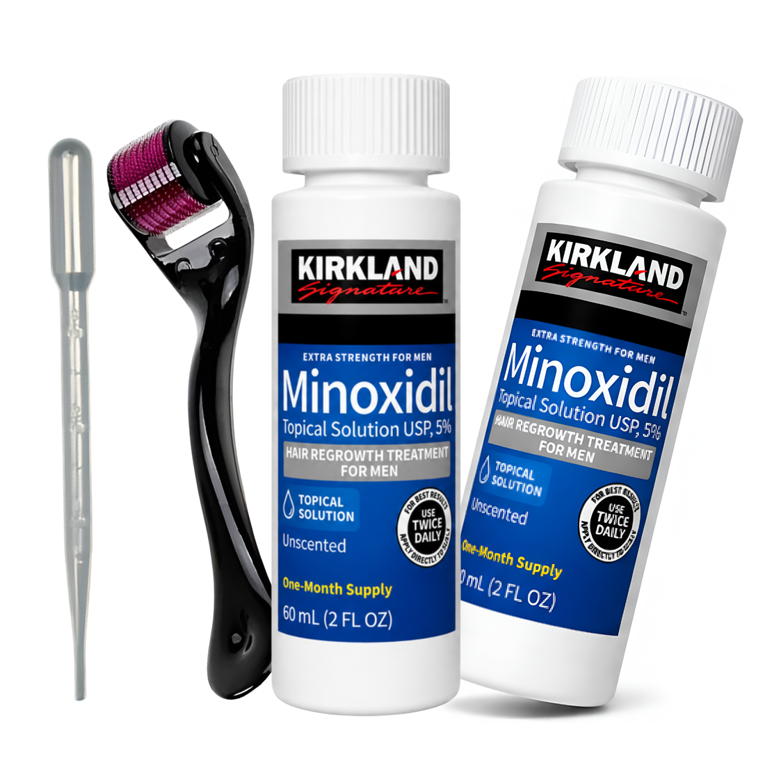 Minoxidil Kirkland 5% 120ml 2 Meses + Dermaroller Titanio y gotario gratis