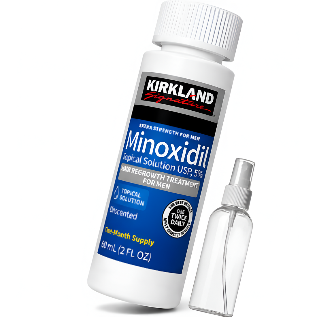 Minoxidil Kirkland 5% 60ml 1 Mes de Tratamiento + Atomizador