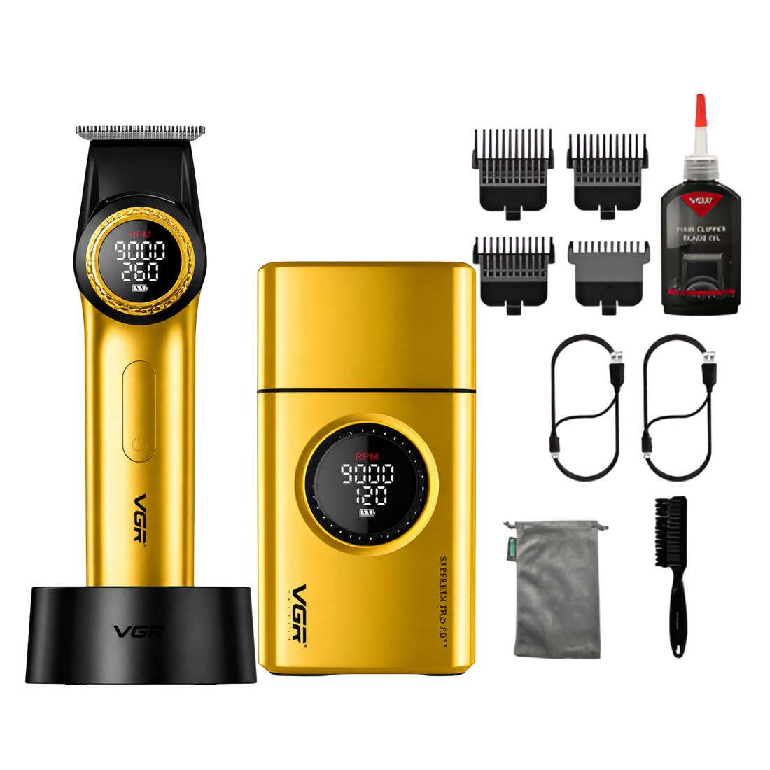 Vgr Profesional Trimmer V-977 + Afeitadora V-377 Gold
