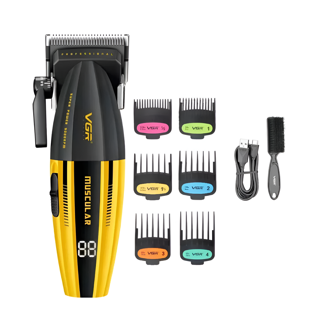 Cortadora De Pelos Profesional Vgr V-285 De 9000rpm amarillo negro