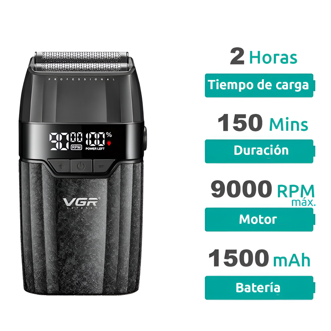 VGR Barber Combo V-640S3-COM 3 en 1 Profesional – Color Negro