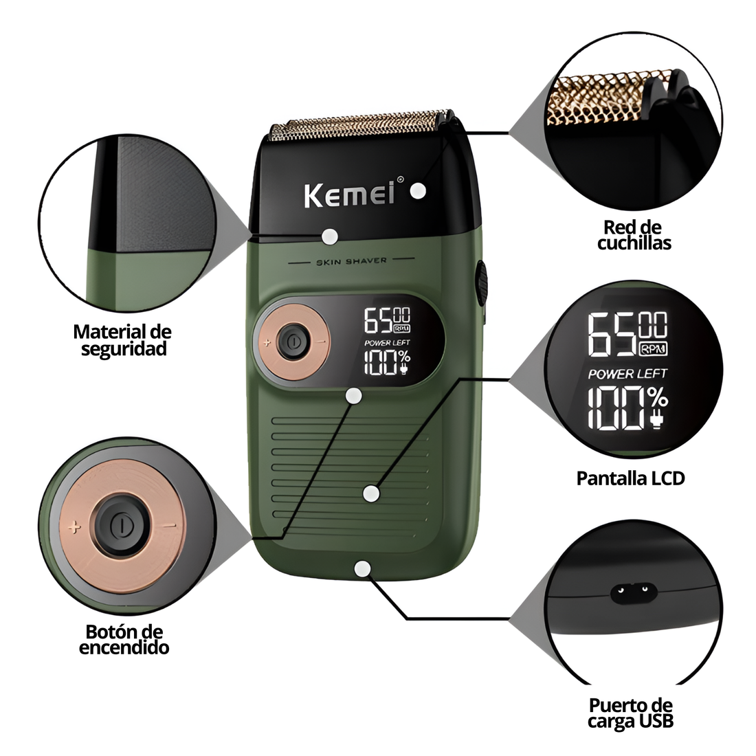 Afeitadora Shaver Kemei Km-2026 Profesional