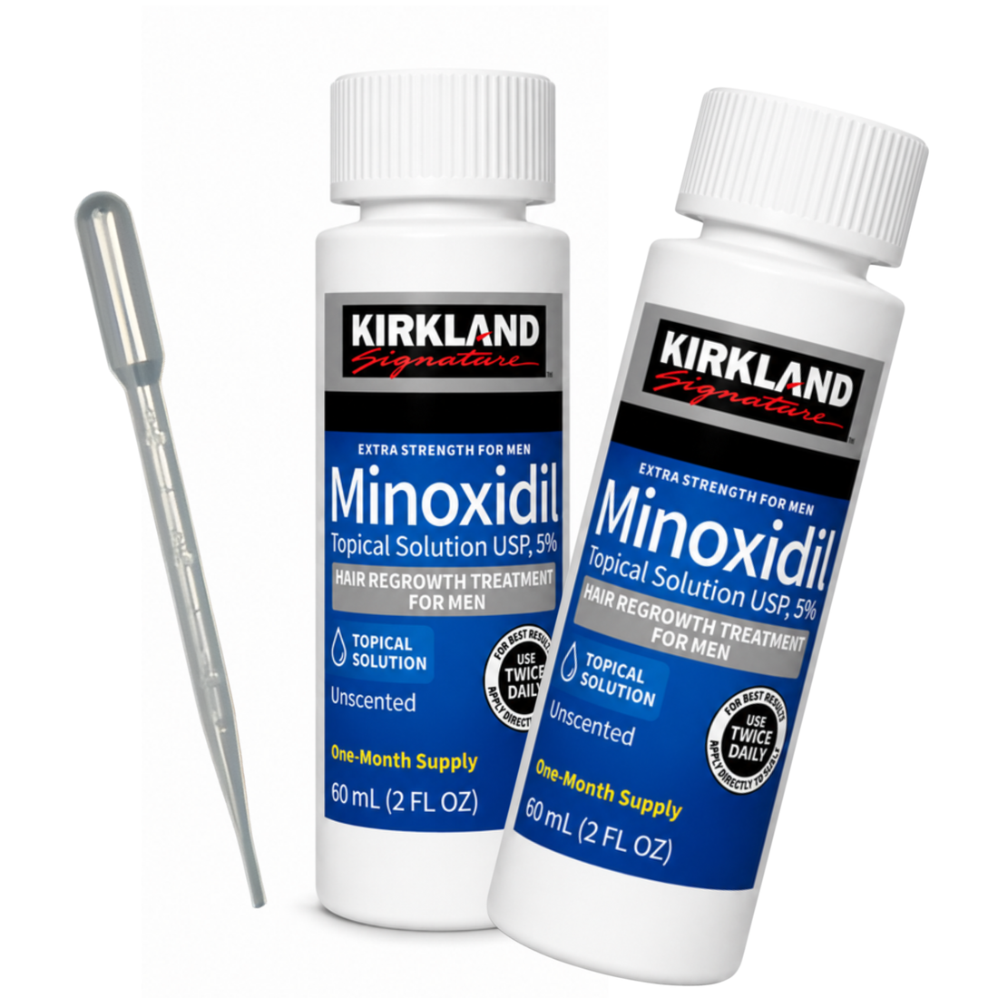Minoxidil Kirkland 5% 360ml 6 Meses + Dermaroller Titanio