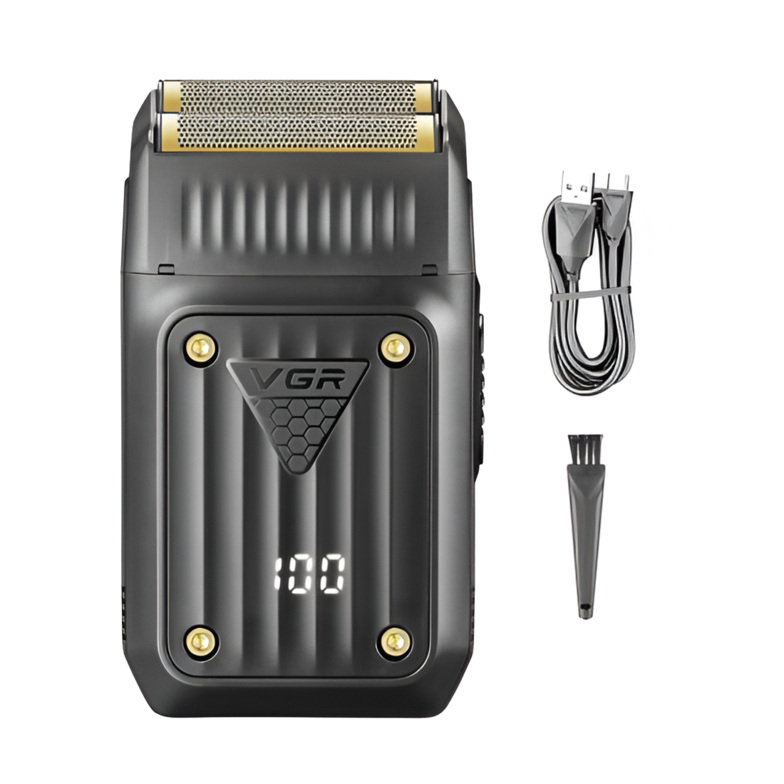 Afeitadora Eléctrica Hombre Shaver Vgr V-363 Usb Doble Hoja Color Negro / 1