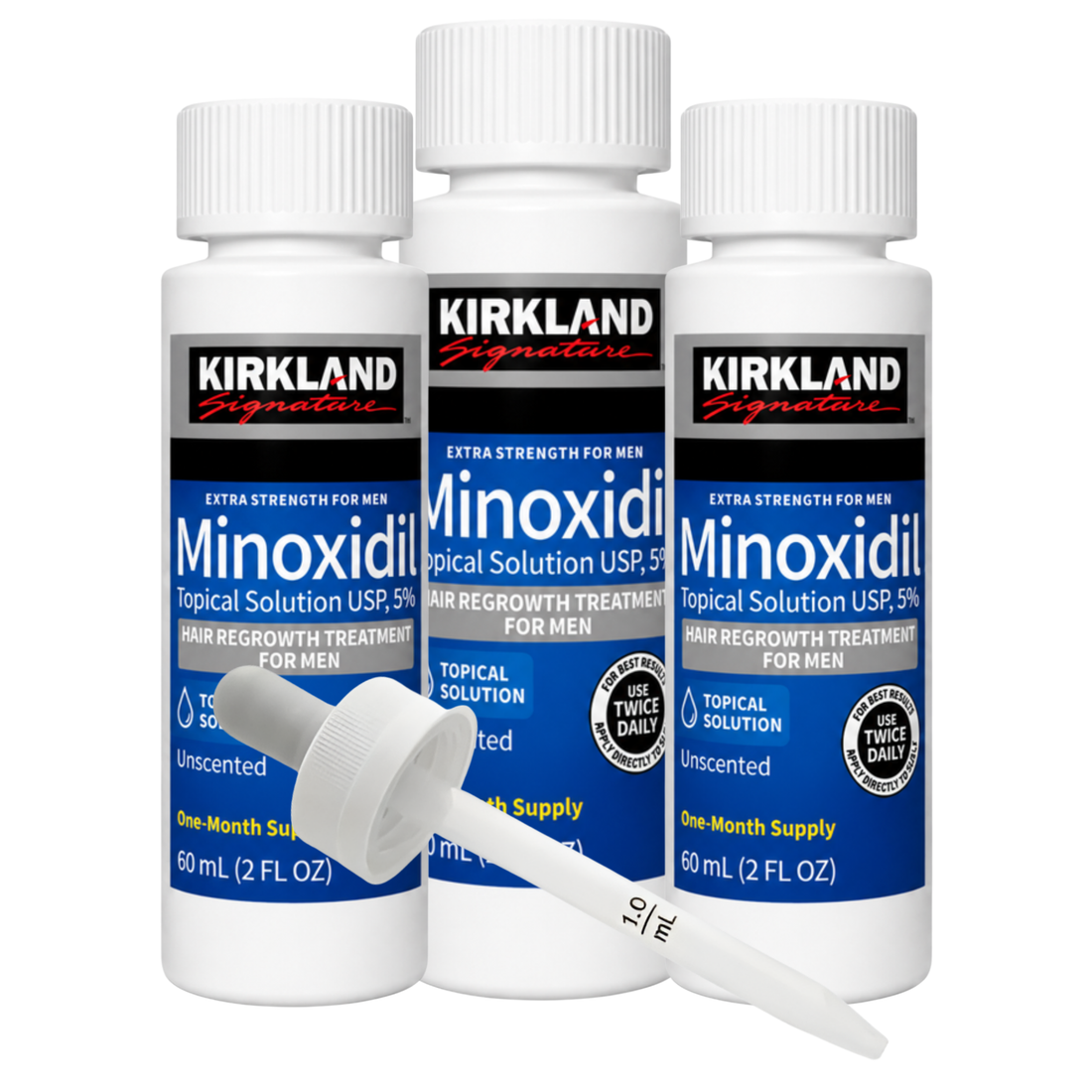 Minoxidil Kirkland 5% 180ml 3 Meses + Gotero Original gratis