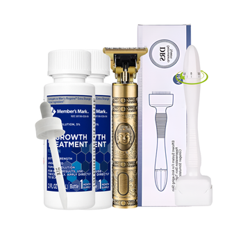 Minoxidil Member’s Mark 5% 2 meses + Dermaroller ajustable 05mm a 3 mm y Máquina Trimmer T9/T10