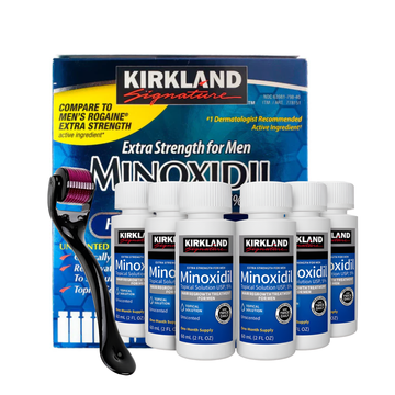 Minoxidil Kirkland 5% 360ml 6 Meses + Dermaroller Titanio