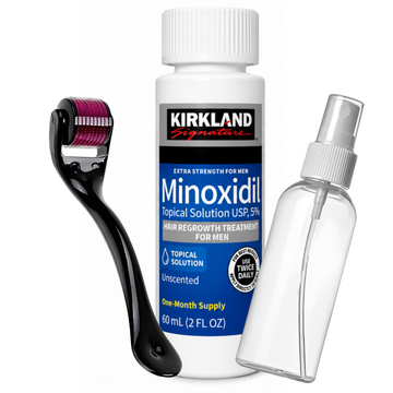 Minoxidil Kirkland 5% 60ml 1 Mes de Tratamiento + Atomizador y Dermaroller
