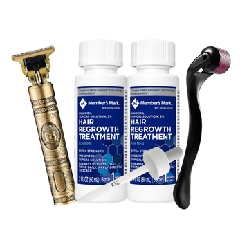 Minoxidil Member’s Mark 5% 2 meses + Dermaroller y Máquina Trimmer T9/T10