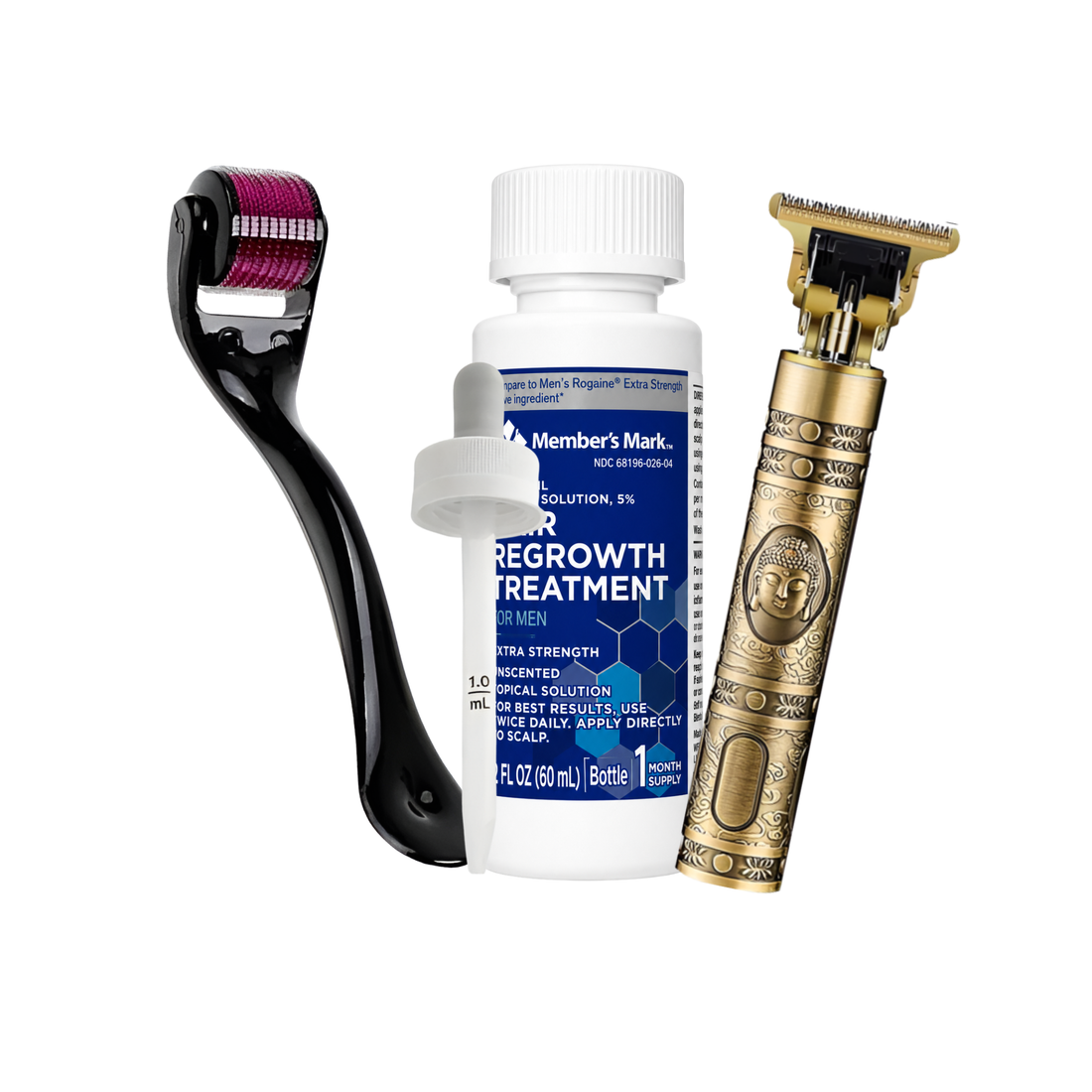 Minoxidil Member’s Mark 5% 1 mes + Dermaroller y Máquina Trimmer T9/T10