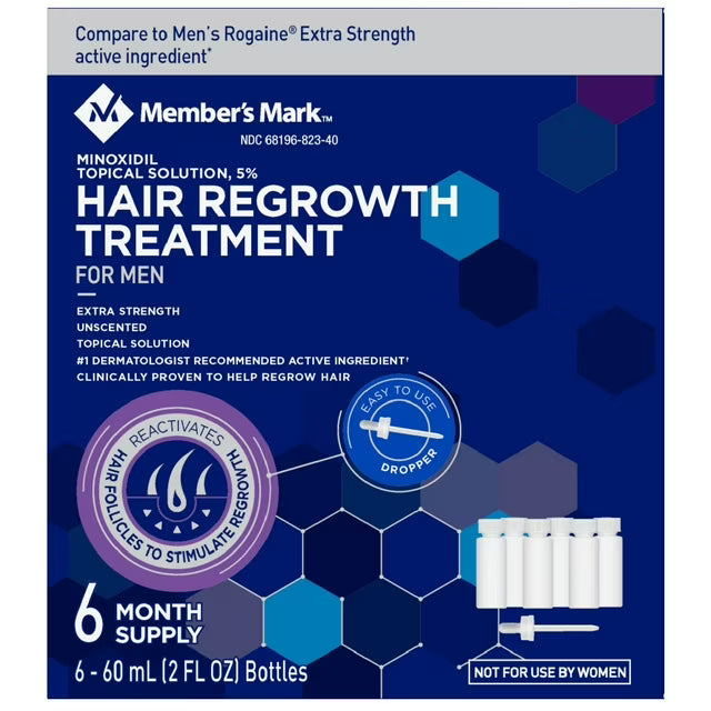 Minoxidil Member’s Mark 5% 6 meses +Dermaroller y Trimmer T9/T10
