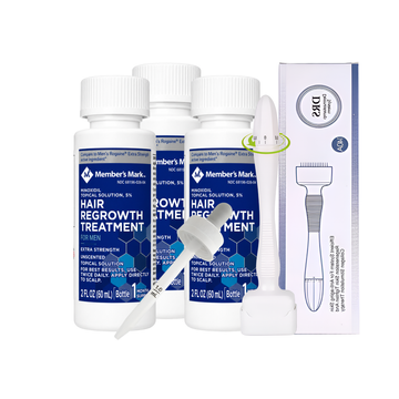 Minoxidil Member’s Mark 5% 3 meses + Dermaroller ajustable 0.5mm a 3 mm