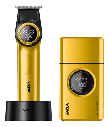 Vgr Profesional Trimmer V-977 + Afeitadora V-377 Gold