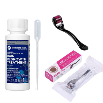 Minoxidil Member’s Mark 5% 1 mes + dermaroller estuche +gotario