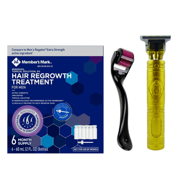 Minoxidil Member’s Mark 5% 6 meses +Dermaroller y Trimmer T9/T10