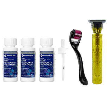 Minoxidil Member’s Mark 5% 3 meses + Dermaroller y Máquina Trimmer T9/T10