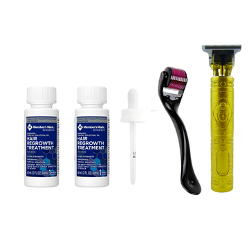 Minoxidil Member’s Mark 5% 2 meses + Dermaroller y Máquina Trimmer T9/T10