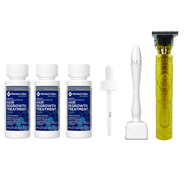 Minoxidil Member’s Mark 5% 3 meses + Dermaroller ajustable 05mm a 3 mm y Máquina Trimmer T9/T10