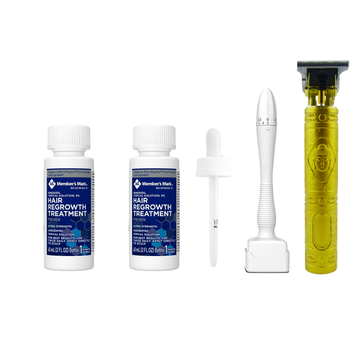 Minoxidil Member’s Mark 5% 2 meses + Dermaroller ajustable 05mm a 3 mm y Máquina Trimmer T9/T10