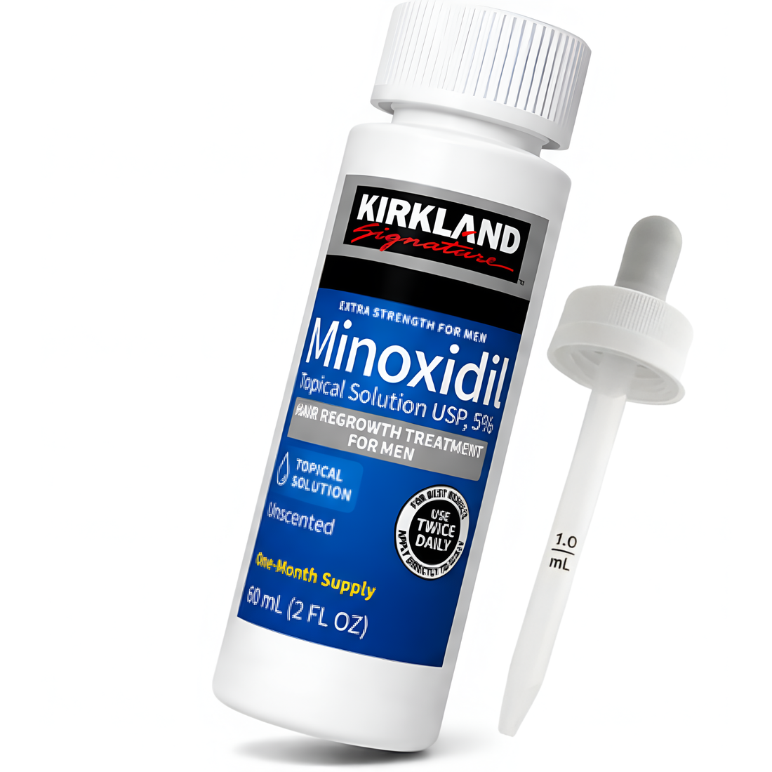 Minoxidil Kirkland 5% 60ml 1 Mes de Tratamiento + Gotero original