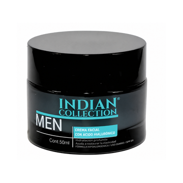 Crema facial masculina con ácido hialurónico 50 ml -Hidratación Rápida