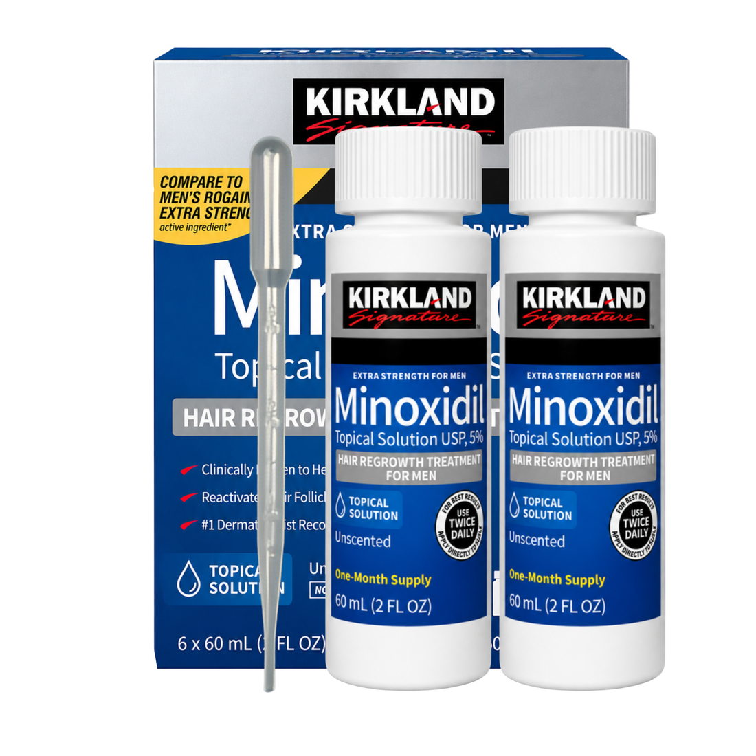 Minoxidil Kirkland 5% 120ml 2 Meses de Tratamiento + gotario