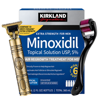 Minoxidil Kirkland 5% 6 Meses+Dermaroller y Trimmer T9/T10